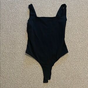 Quince Black Square Neck Bodysuit